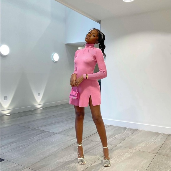 Zara Dresses & Skirts - Zara pink turtleneck knit dress